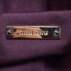 Pre Owned Miu Miu Purple Matelasse Leather Crystal Chain Flap Shoulder Bag