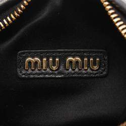 Pre Owned Miu Miu Miu Wonder Matelasse Black Leather Hobo Bag