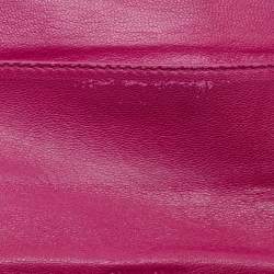 Pre Owned Miu Miu Black Patent Leather Bow Continental Wallet