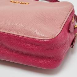 Pre Owned حقيبة كاميرا كروس بدي ميو ميو جلد وردي بلونين