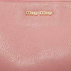 Pre Owned حقيبة كاميرا كروس بدي ميو ميو جلد وردي بلونين