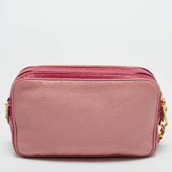 Pre Owned حقيبة كاميرا كروس بدي ميو ميو جلد وردي بلونين