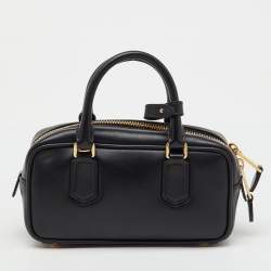 Pre Owned Miu Miu Black Leather Arcadie Satchel