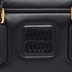 Pre Owned Miu Miu Black Leather Arcadie Satchel