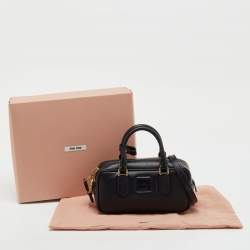 Pre Owned Miu Miu Black Leather Arcadie Satchel