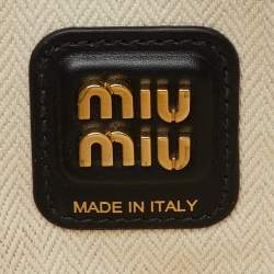 Pre Owned Miu Miu Black Leather and Croc Embossed Ivy Patchwork Tote