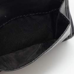 Pre Owned Miu Miu Black Matelassé Leather Bifold Card Case