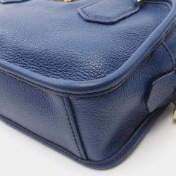 Pre Owned Miu Miu Vit Daino Blue Leather Handbag