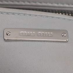 Pre Owned Miu Miu Grey Matelasse Leather Club Shoulder Bag