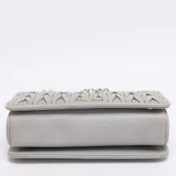 Pre Owned Miu Miu Grey Matelasse Leather Club Shoulder Bag