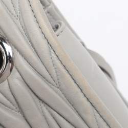 Pre Owned Miu Miu Grey Matelasse Leather Club Shoulder Bag