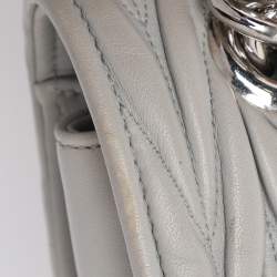 Pre Owned Miu Miu Grey Matelasse Leather Club Shoulder Bag