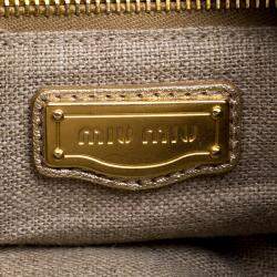 Miu Miu Beige Canvas Coffer Hobo
