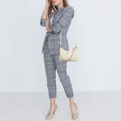 Pre Owned Miu Miu White Matelassé Leather Shoulder Bag