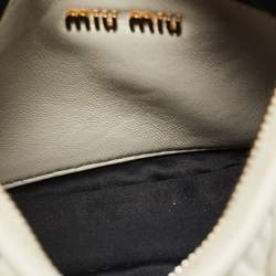 Pre Owned Miu Miu White Matelassé Leather Shoulder Bag