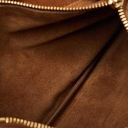 Pre Owned Miu Miu Multicolor Shearling Fur and Suede Logo Colorblock Tote