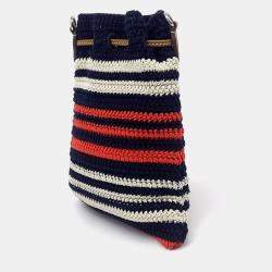 Pre Owned Miu Miu Multicolor Fabric Crochet Mini Crossbody Bag