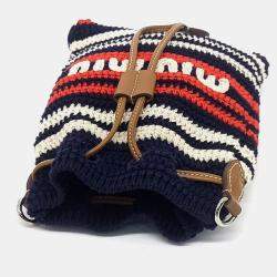 Pre Owned Miu Miu Multicolor Fabric Crochet Mini Crossbody Bag