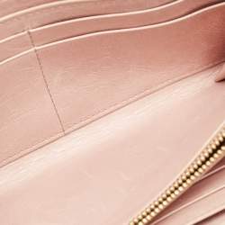 Pre Owned Miu Miu Beige Quilted Leather Zip Continental Wallet