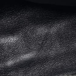 Pre Owned Miu Miu Black/Grey Matelassé Leather Pushlock Flap Top Handle Bag