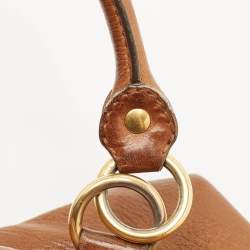 Pre Owned Miu Miu Brown Leather Grommet and Studded Tote