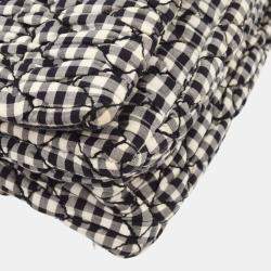 Pre Owned Miu Miu Black White Matelasse Bijou Chain Shoulder Bag