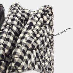 Pre Owned Miu Miu Black White Matelasse Bijou Chain Shoulder Bag