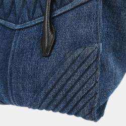 Pre Owned Miu Miu Blue Denim Biker 2way Handbag