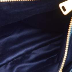 Pre Owned Miu Miu Blue Vitello Shine Leather Double Zip Tote