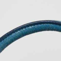 Pre Owned Miu Miu Blue Vitello Shine Leather Double Zip Tote