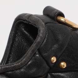 Pre Owned Miu Miu Black Leather Embellished Tote