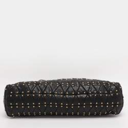 Pre Owned Miu Miu Black Leather Embellished Tote
