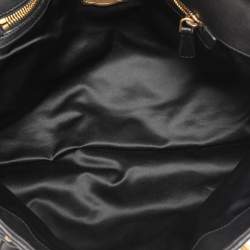 Pre Owned Miu Miu Black Leather Embellished Tote