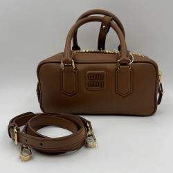 Pre Owned Miu Miu brown Leather Arcadie Satchel