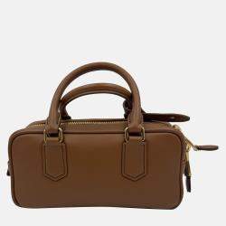 Pre Owned Miu Miu brown Leather Arcadie Satchel