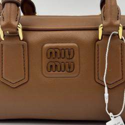Pre Owned Miu Miu brown Leather Arcadie Satchel
