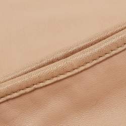 Pre Owned Miu Miu Light Beige Matelasse Lux Leather Small Coffer Hobo