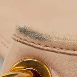 Pre Owned Miu Miu Light Beige Matelasse Lux Leather Small Coffer Hobo