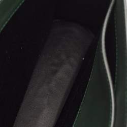 Pre Owned Miu Miu Dark Green Croc Embossed Leather Crystals Embellished Buckle Flap Top Handle Bag