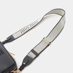 Pre Owned Miu Miu Black Leather Shoulder Bag