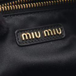 Pre Owned Miu Miu Black Leather Shoulder Bag