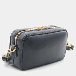 Pre Owned Miu Miu Black Leather Shoulder Bag