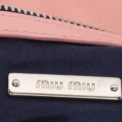 Pre Owned Miu Miu Orange Matelasse Leather Crystal Flap Shoulder Bag