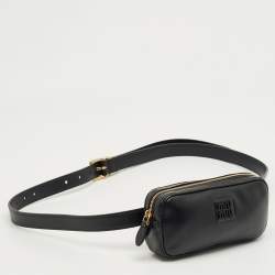 Pre Owned Miu Miu Black Leather Small Belt Bag