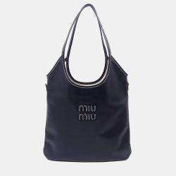 Pre Owned Miu Miu Black Leather Ivy Shoulder Bag