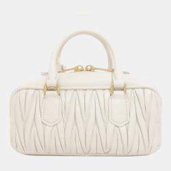 Pre Owned Miu Miu Miu Arcadi Matelasse Handbag Calfskin