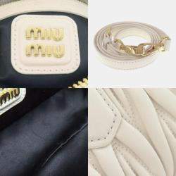 Pre Owned Miu Miu Miu Arcadi Matelasse Handbag Calfskin