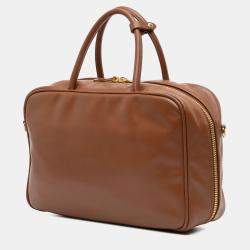 Pre Owned Miu Miu Brown Large Soft Calf Softy Beau Top Handle Bag