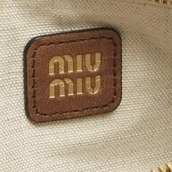 Pre Owned Miu Miu Brown Leather Aviator Shoulder Bag