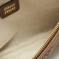 Pre Owned Miu Miu Brown Leather Aviator Shoulder Bag